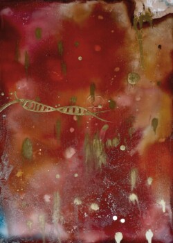 Inks, 24ct gold leaf, salt on photographic paper, 42x59.4cm, year 2021