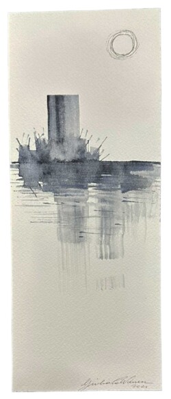 Watercolour and ink on cotton paper, year 2021.