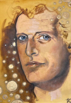 Oil, 24ct gold leaf and acrylic on canvas Year 2020. Private collection.
